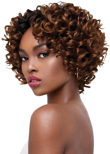 OUTRE HUMAN HAIR BLEND WEAVE PURPLE PACK 3PCS - SMALL ROLLER SET- SIDE